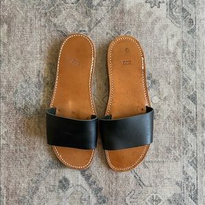 NWOT Authentic Greek Black Leather Sandals